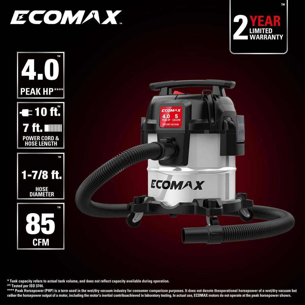5 Gallon Stainless Steel Wet and Dry Shop Vacuum Q47859