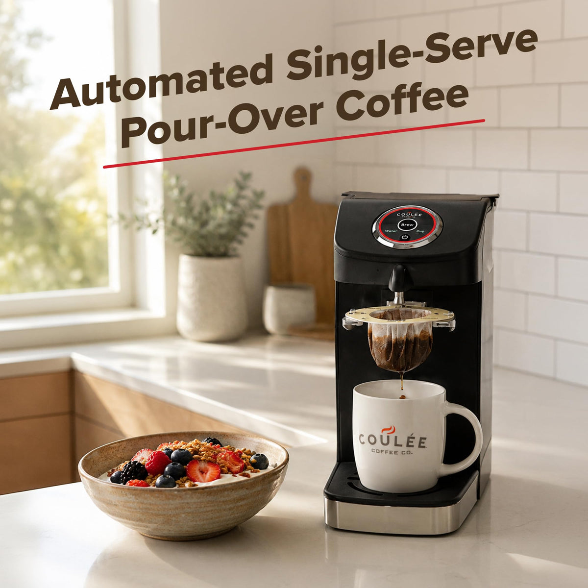 Single Serve Pour Over Coffee Maker Stainless Steel Black U9989