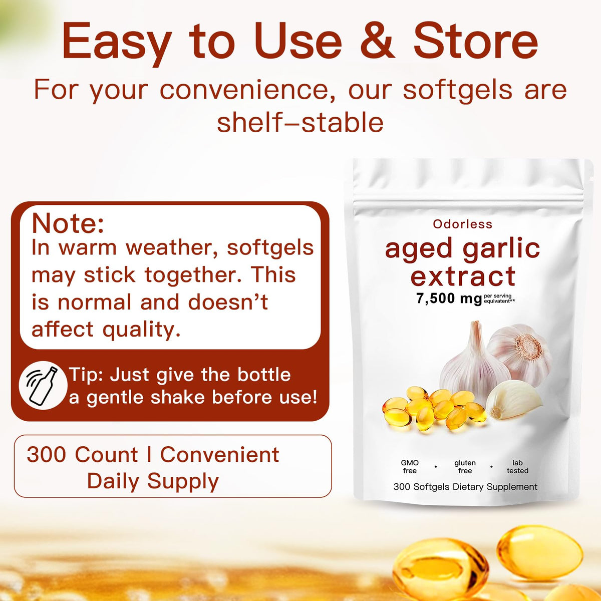 Odorless Organic Aged Garlic Extract Capsules F894482