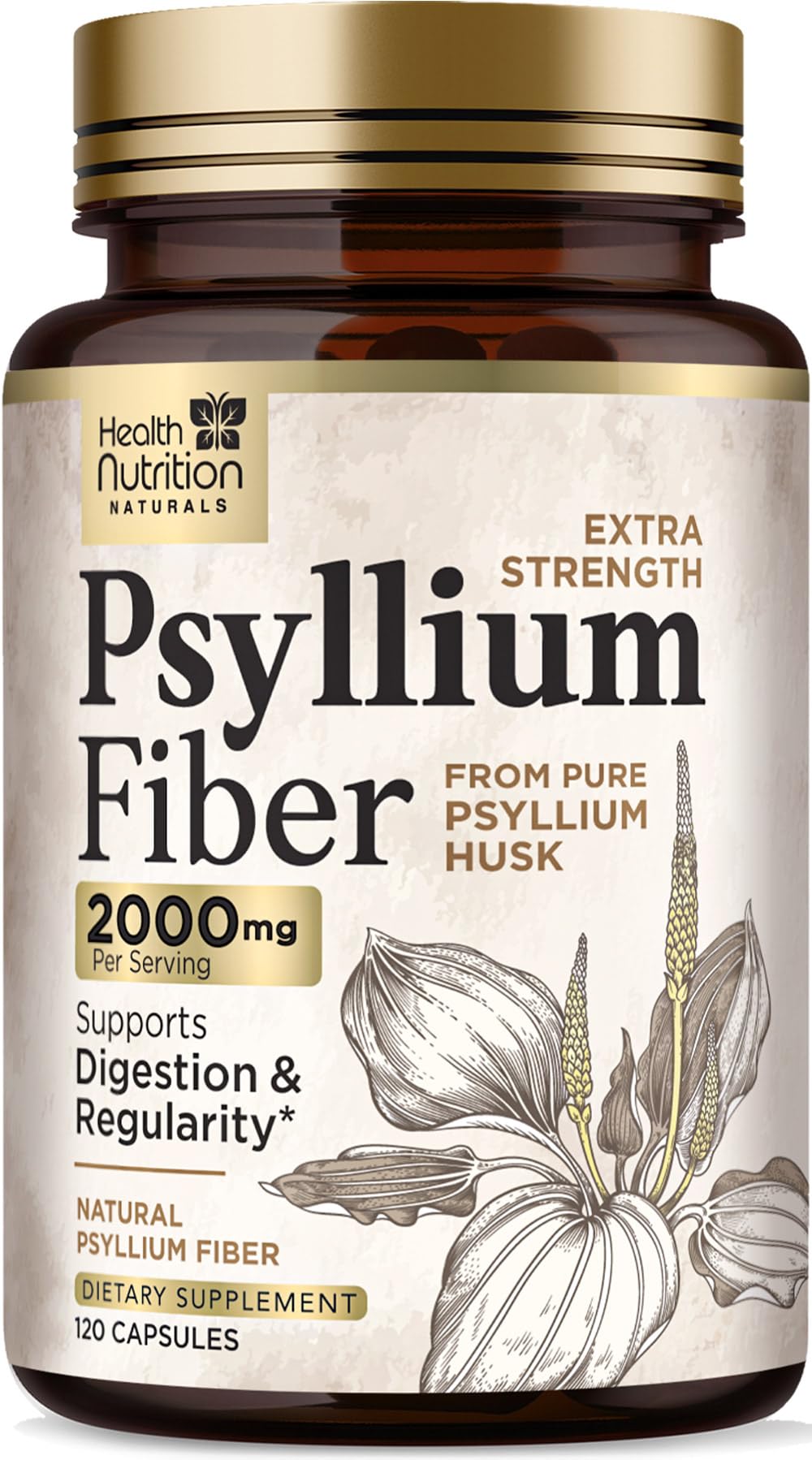 Psyllium Husk Capsules 2000 mg 120 Capsules Q61123