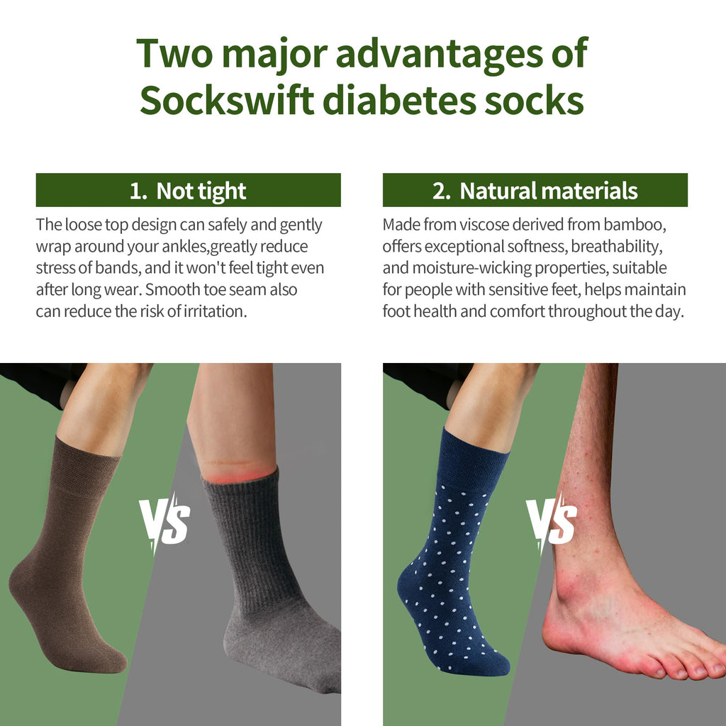 Viscose from Bamboo Non Binding Top Crew Socks G43780