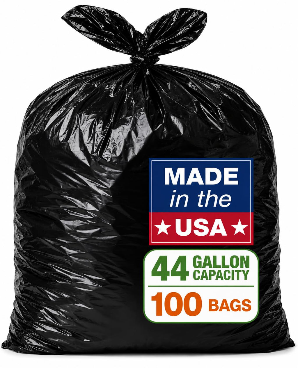 40-45 Gallon Heavy Duty Black Trash Bags 100 Count T3125