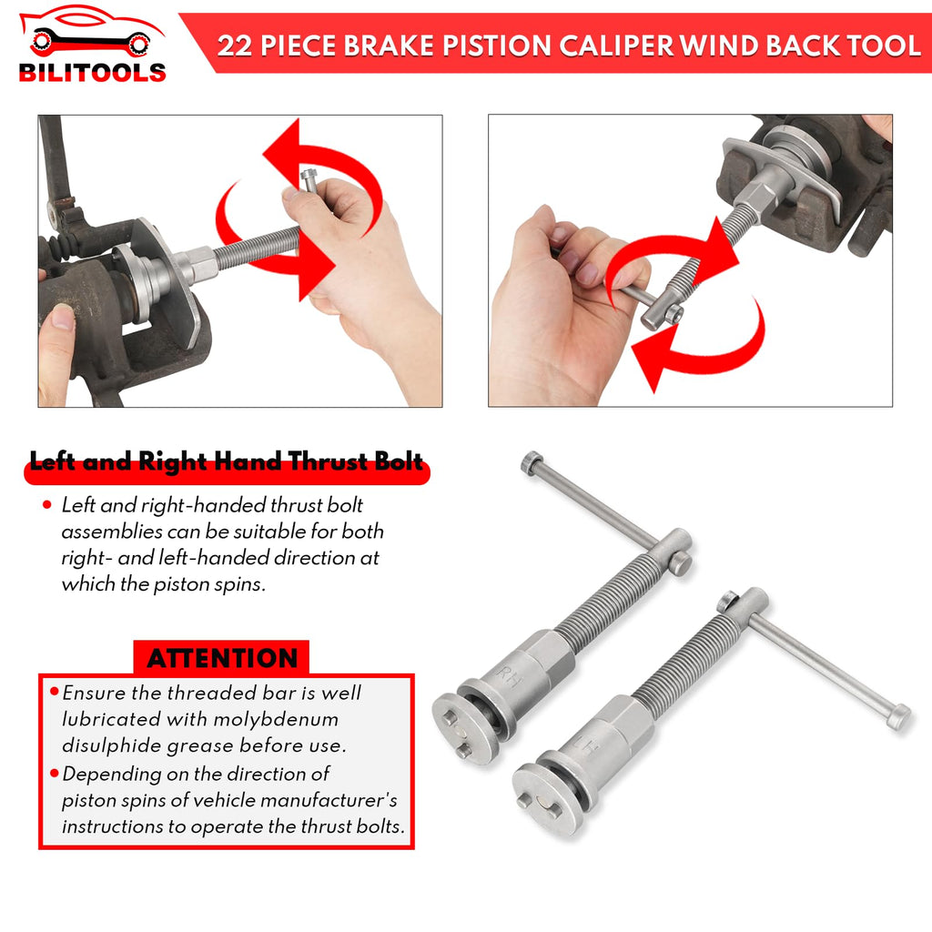 22-Piece Heavy Duty Brake Caliper Compression Tool with 18 Adapters R150461