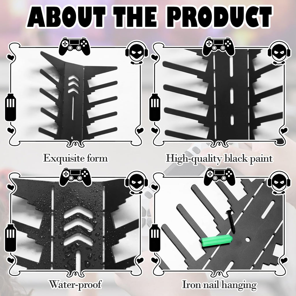 4-Pack Wall Mount Metal DVD Rack Holds 72 Games V469325
