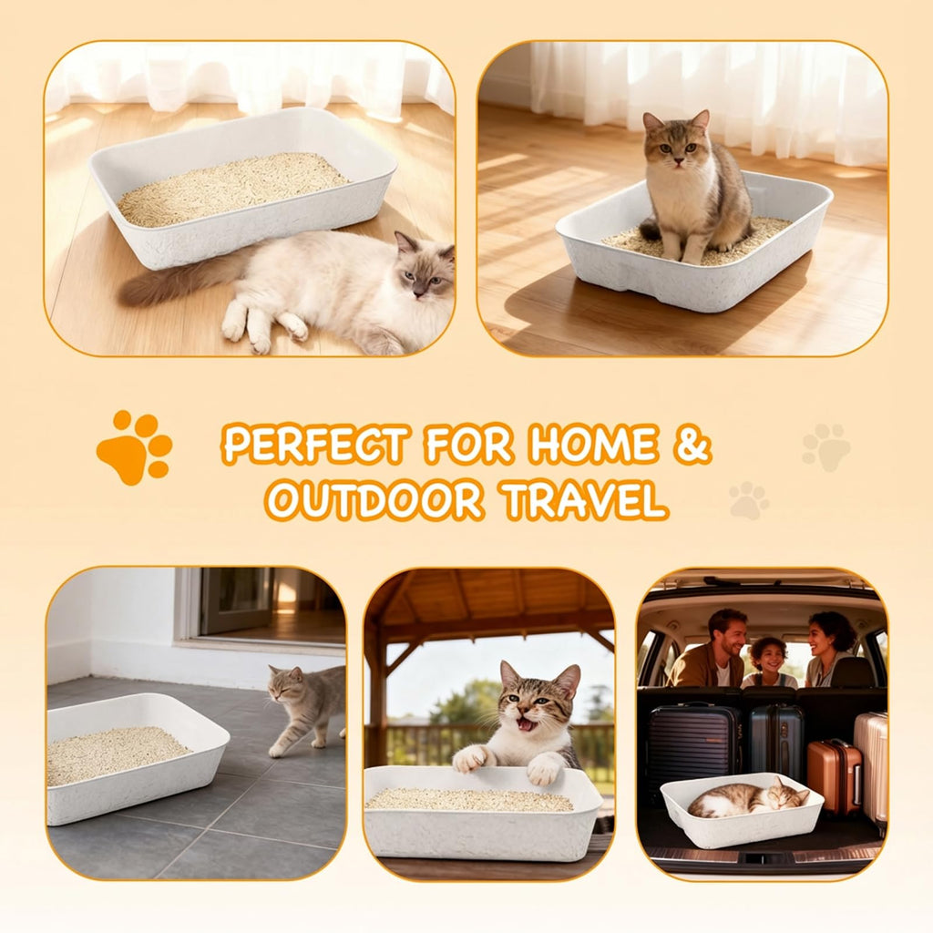 Disposable Cat Litter Boxes White Large 6-Pack T4483