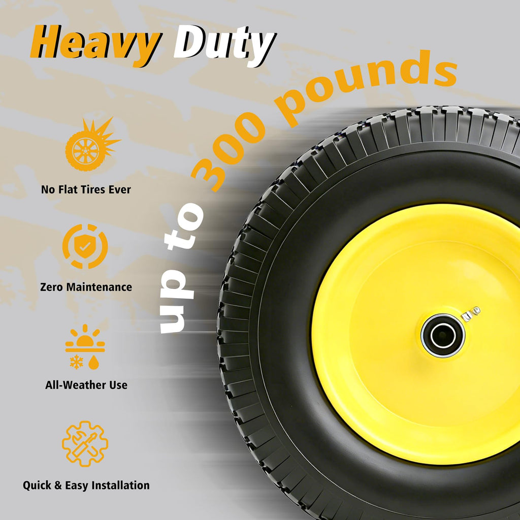 16 Inch Flat Free Wheelbarrow Tire and Wheel 2 Pack U609