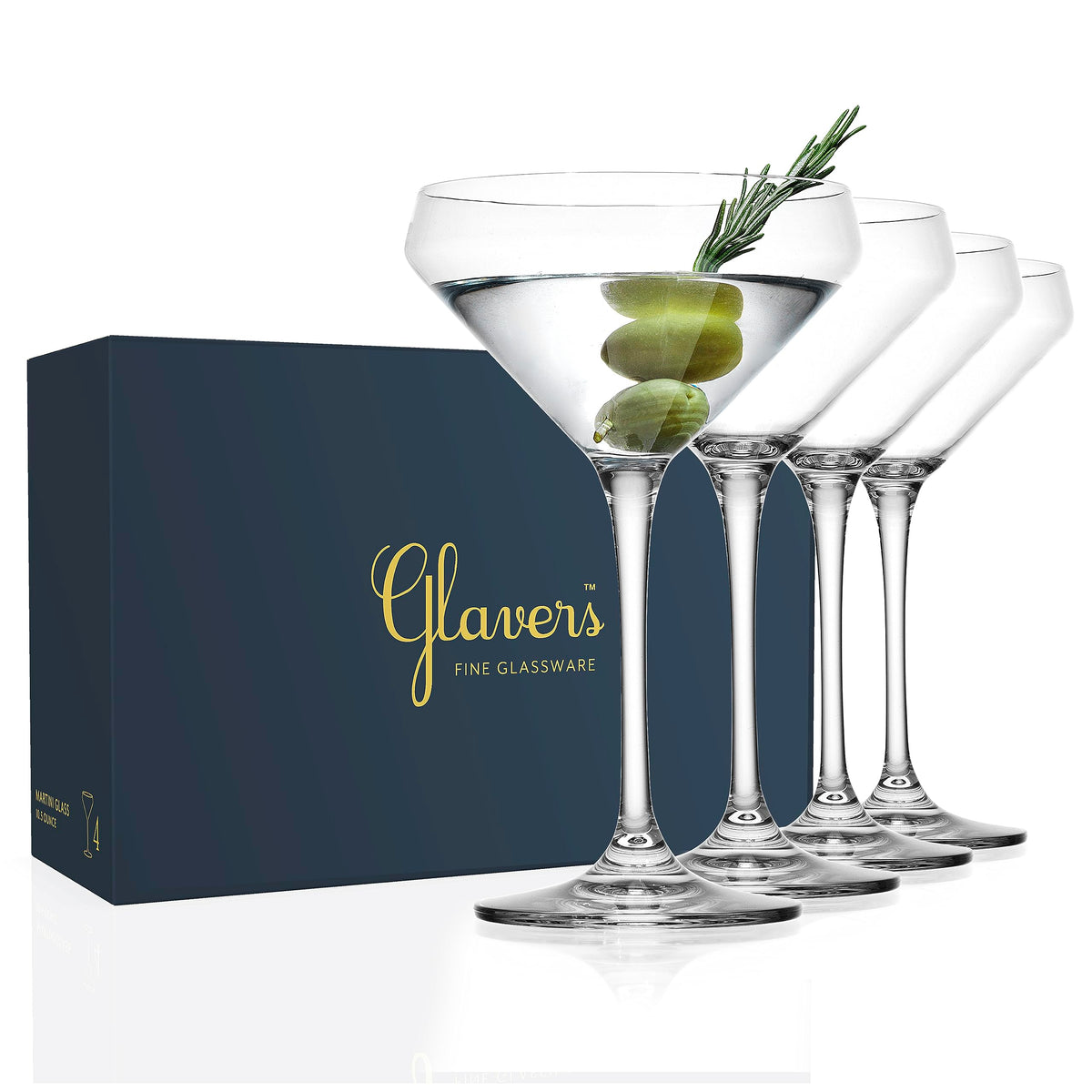 Martini Glasses Set of 4 Stemmed 10.5 Ounce J791878