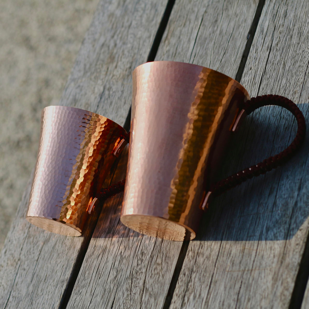 Copper Hand Hammered Ice Tea Cup with Handle 15 OZ D595534