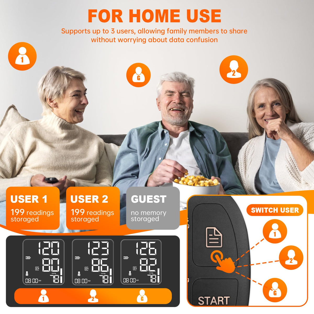 Blood Pressure Monitor Bluetooth with Carrying Case, Black H465322