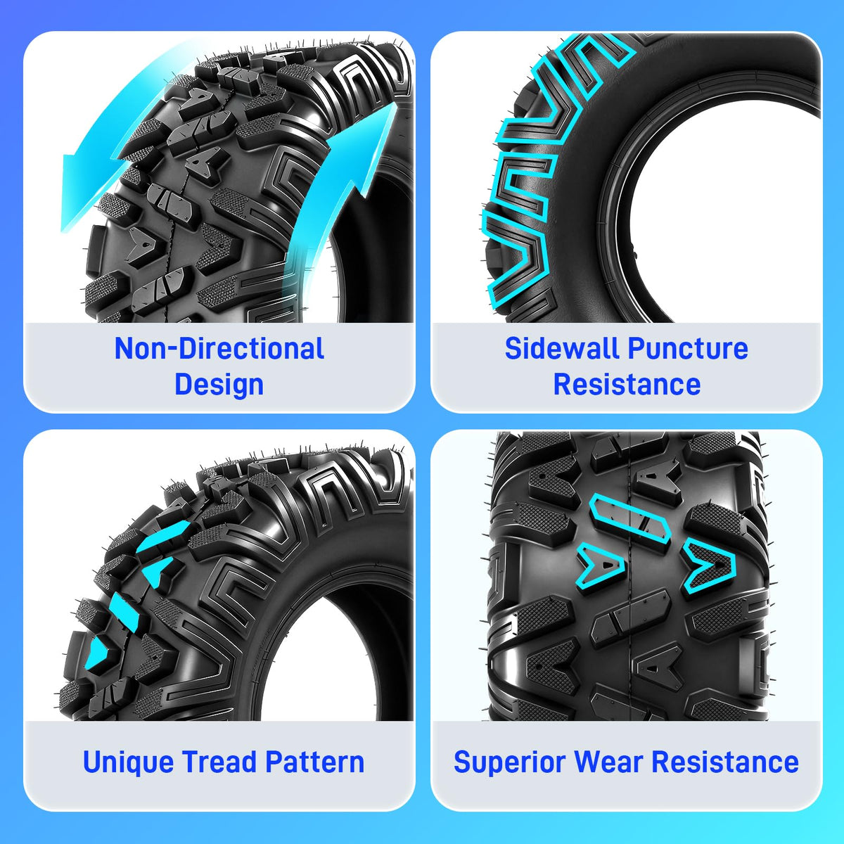 19x7-8 All-Terrain ATV Tires Pack of 2 O401