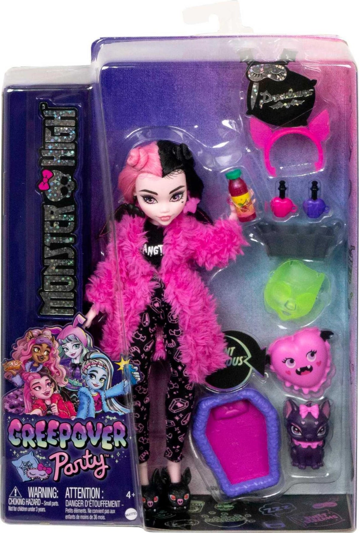 Monster High Doll Set with Pet Bat, Sleepover Clothes & Accessories Q510830
