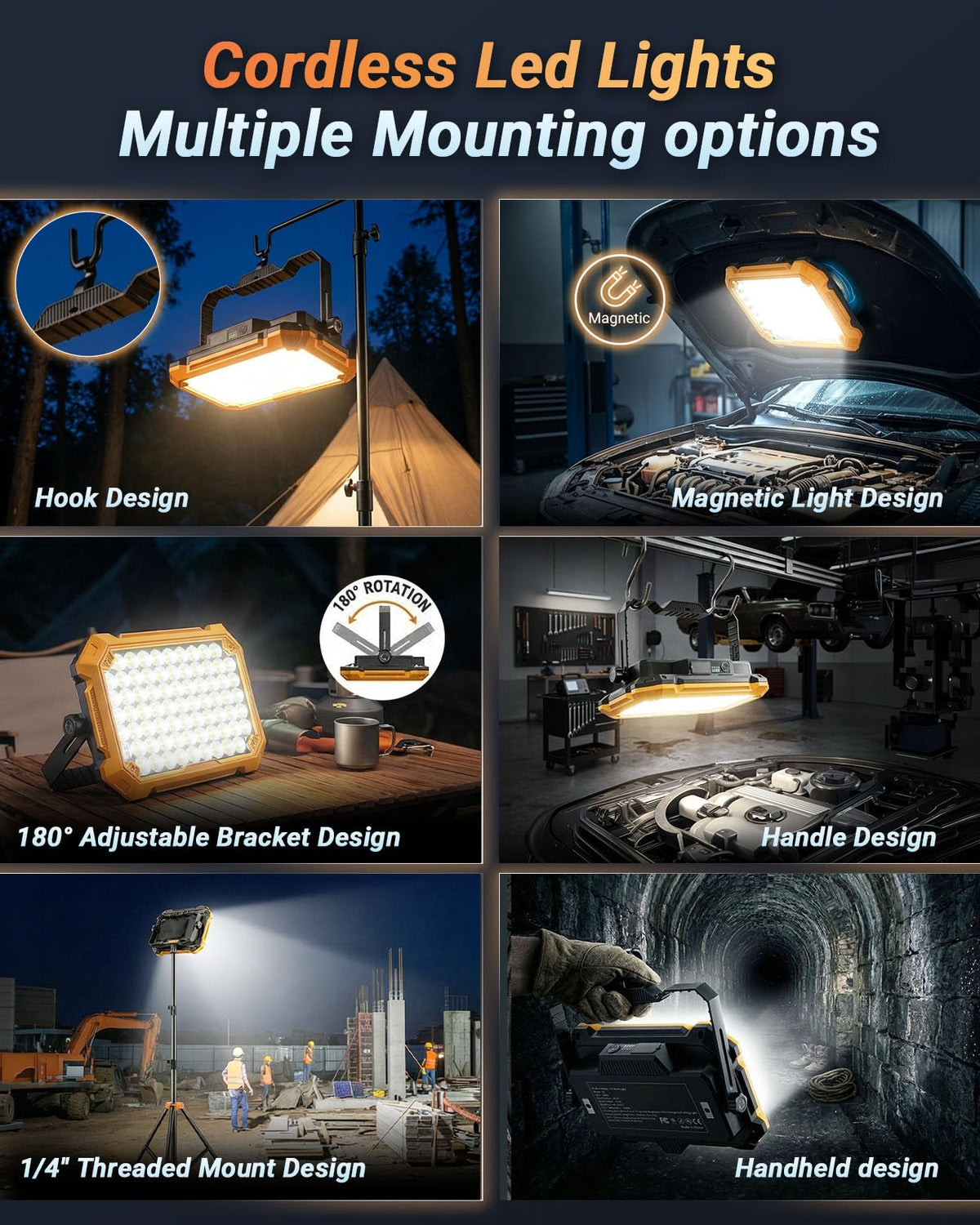 Rechargeable Magnetic LED Work Light V6722