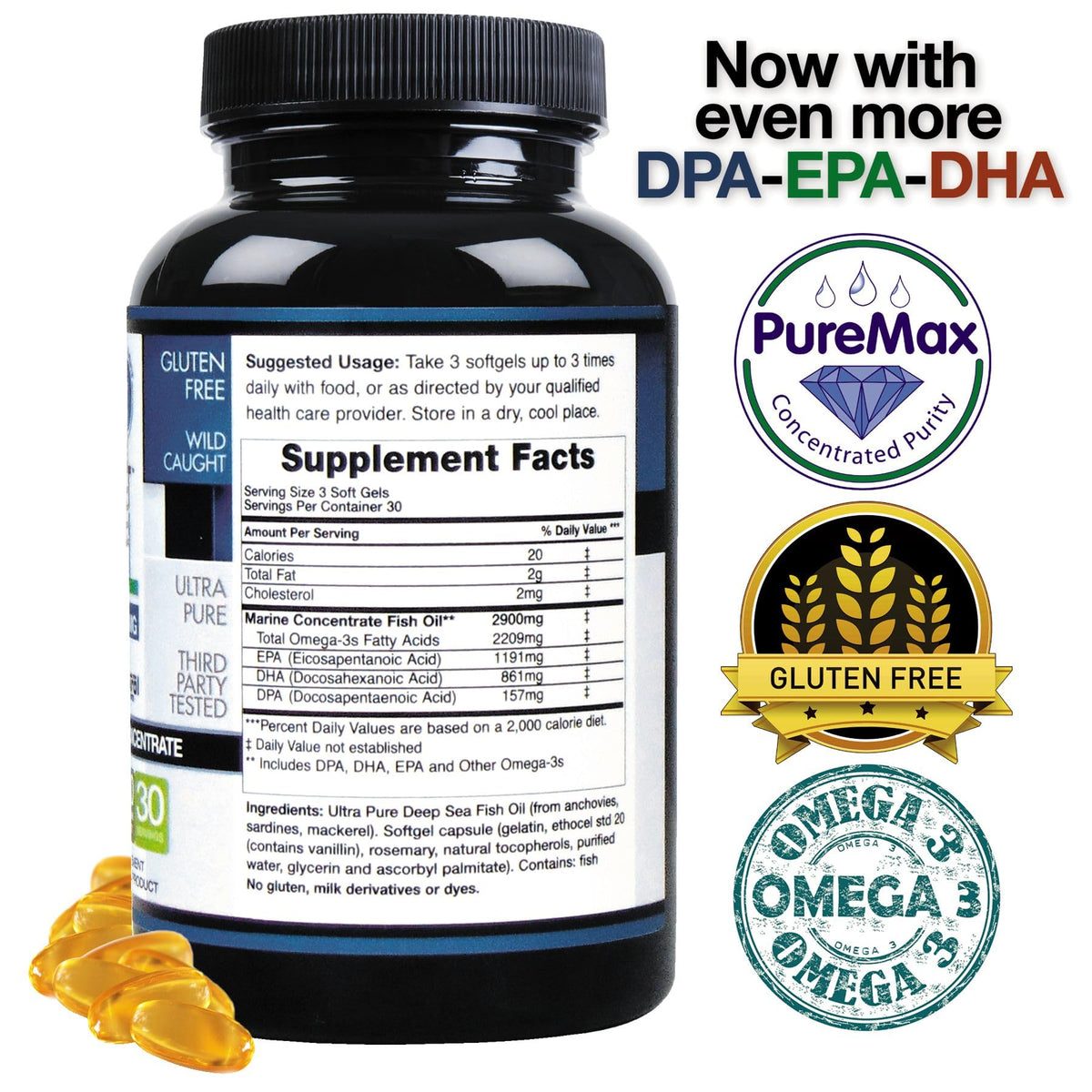 Wild Caught Omega 3 Fish Oil 2,900 MG B537914
