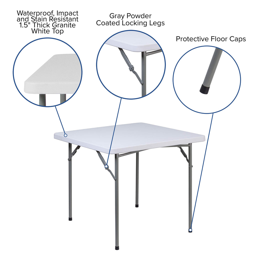 Square Granite White Plastic Game Table N248568