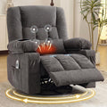 Swivel Rocker Recliner Chair with Massage and Heat N548635
