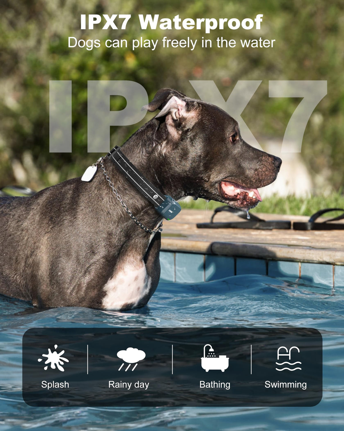 4500FT IPX8 Waterproof Rechargeable Dog Training Collar with Remote L28748