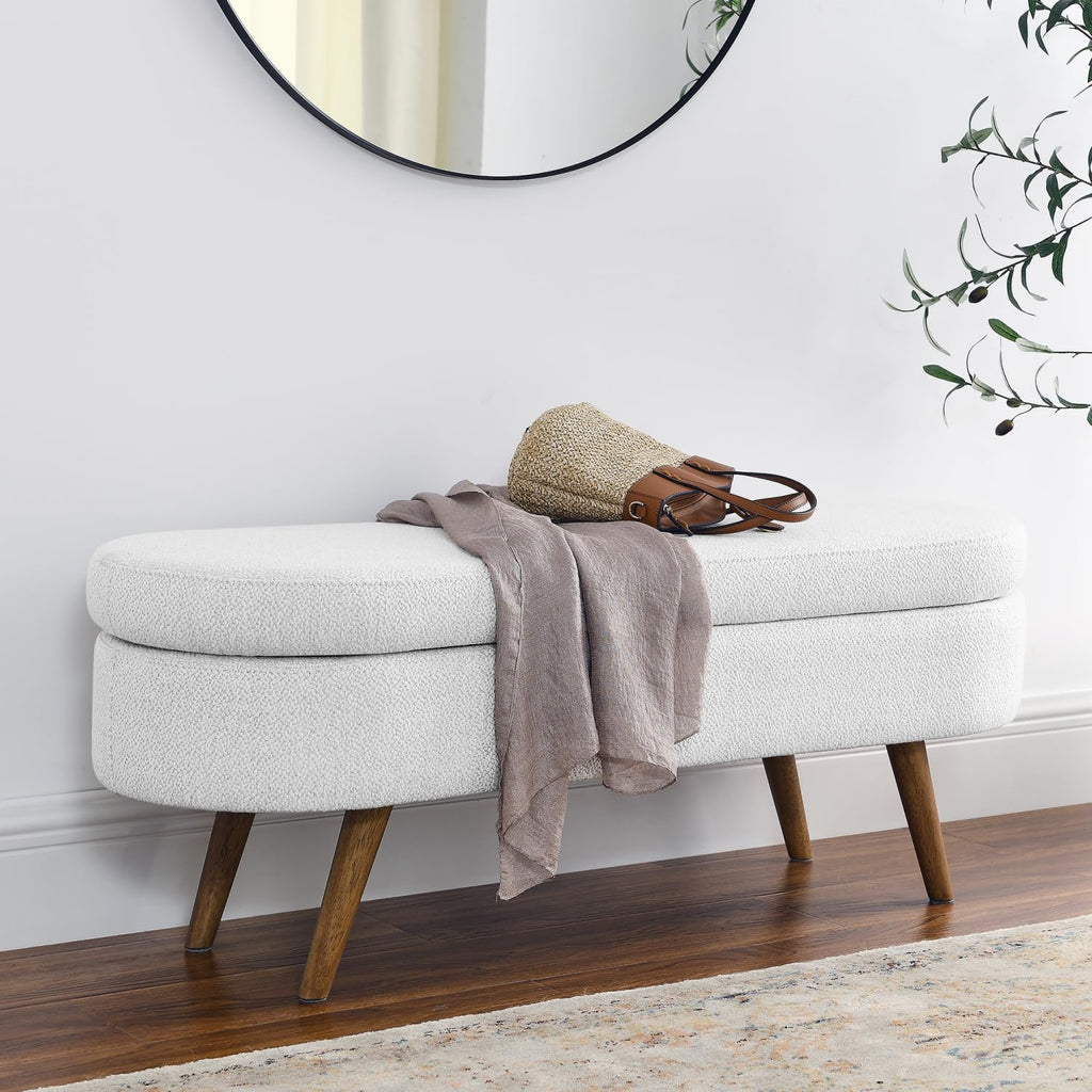 Oval Storage Bench with Rubber Wood Legs K33969