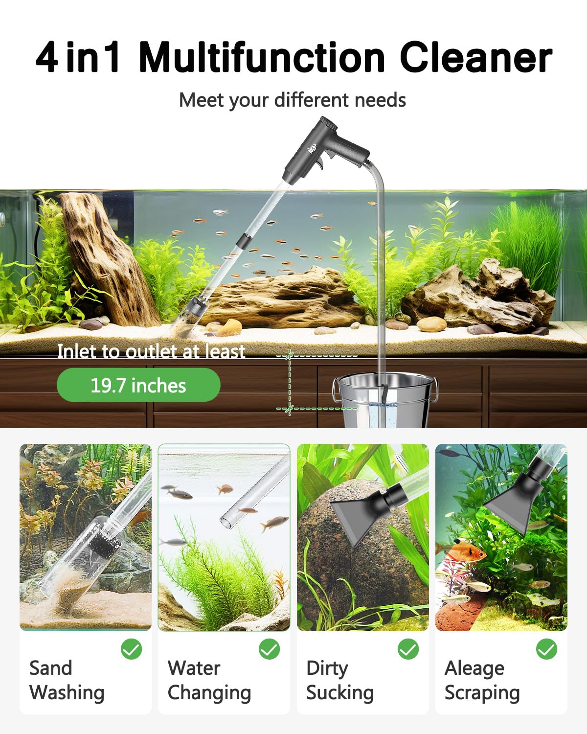Aquarium Gravel Cleaner with Water Flow Adjustment C787224