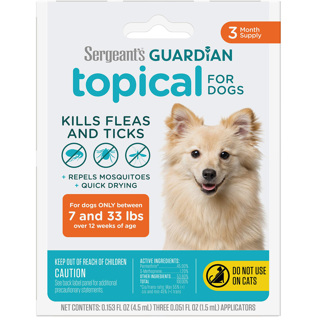 Flea & Tick Topical Dogs 7-33 lbs 3-Month U63383