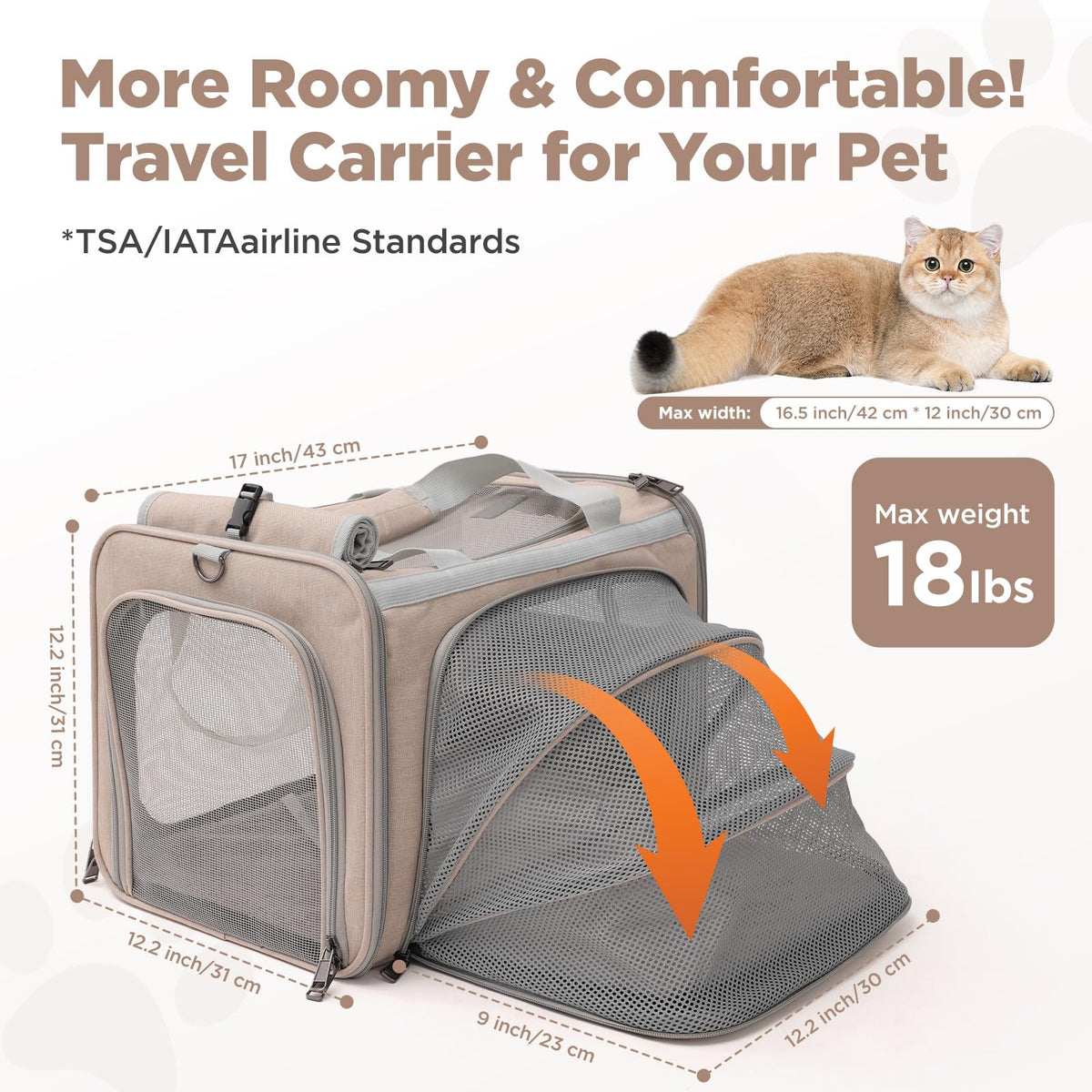 Airline Approved Soft Expandable Pet Carrier P2037