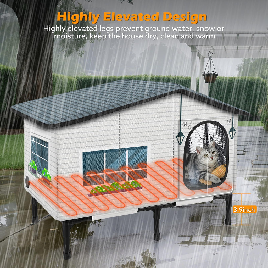 Weatherproof Heated Insulated Cat House J380