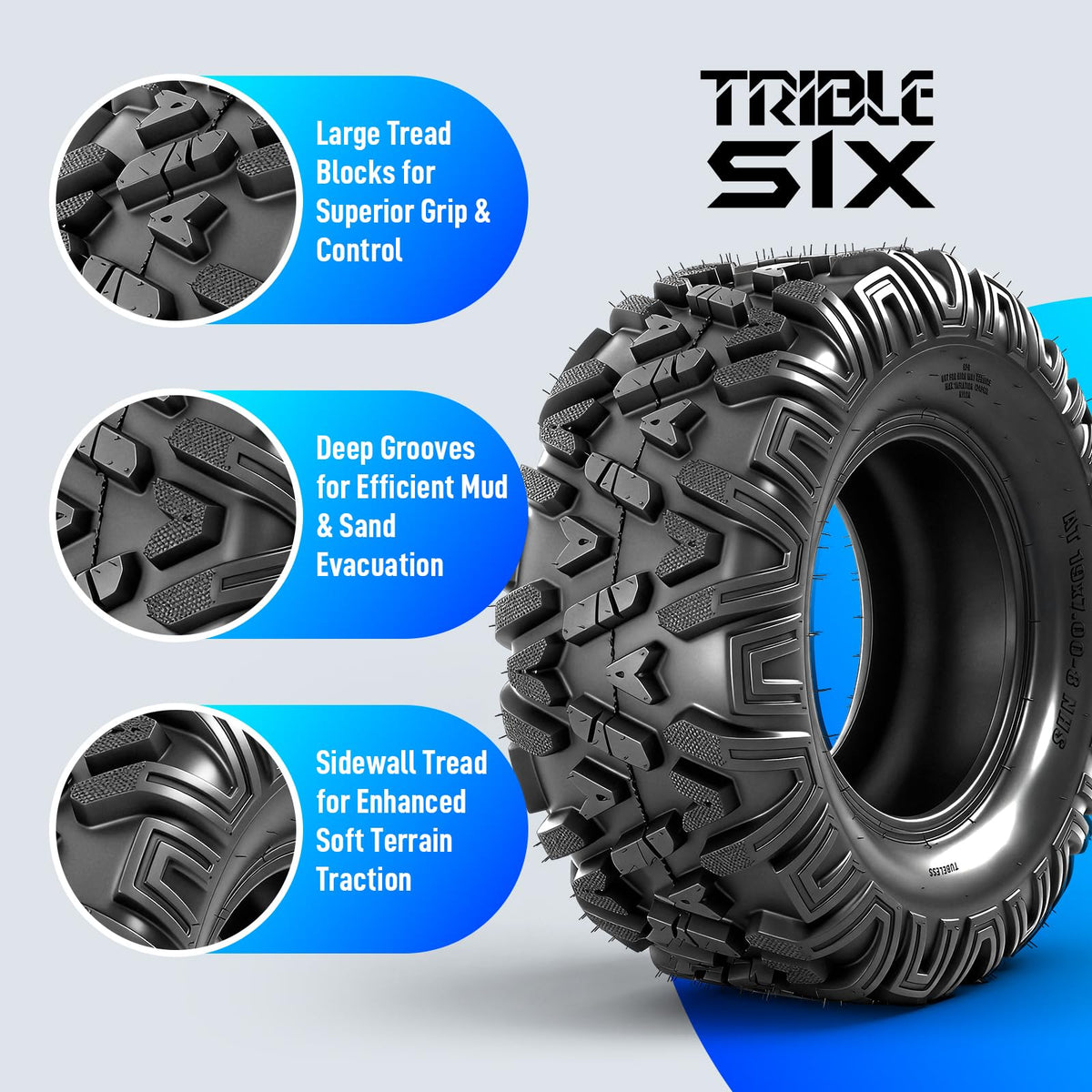 19x7-8 All-Terrain ATV Tires Pack of 2 O401