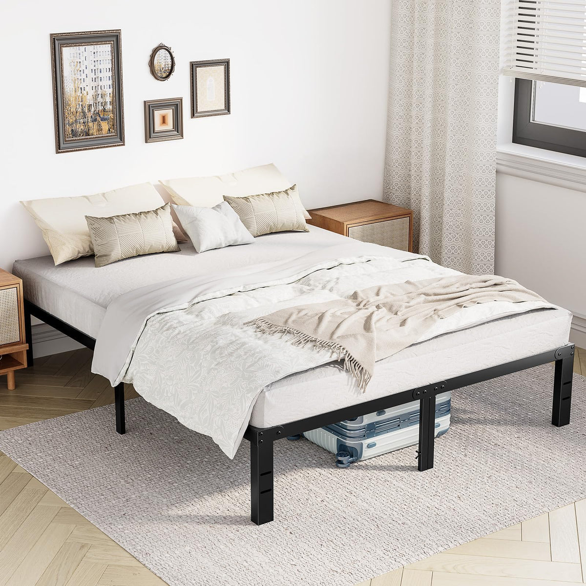 Full 12 Inch Metal Platform Bed Frame D411