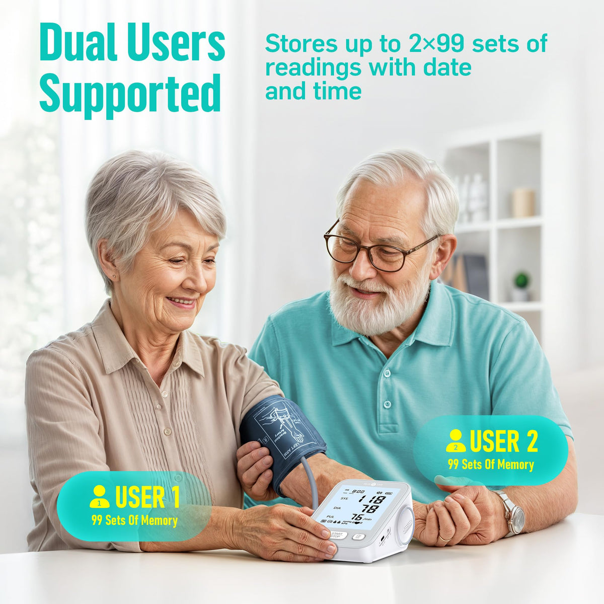 Upper Arm Blood Pressure Monitor with Wide Range Cuff, Grey N111