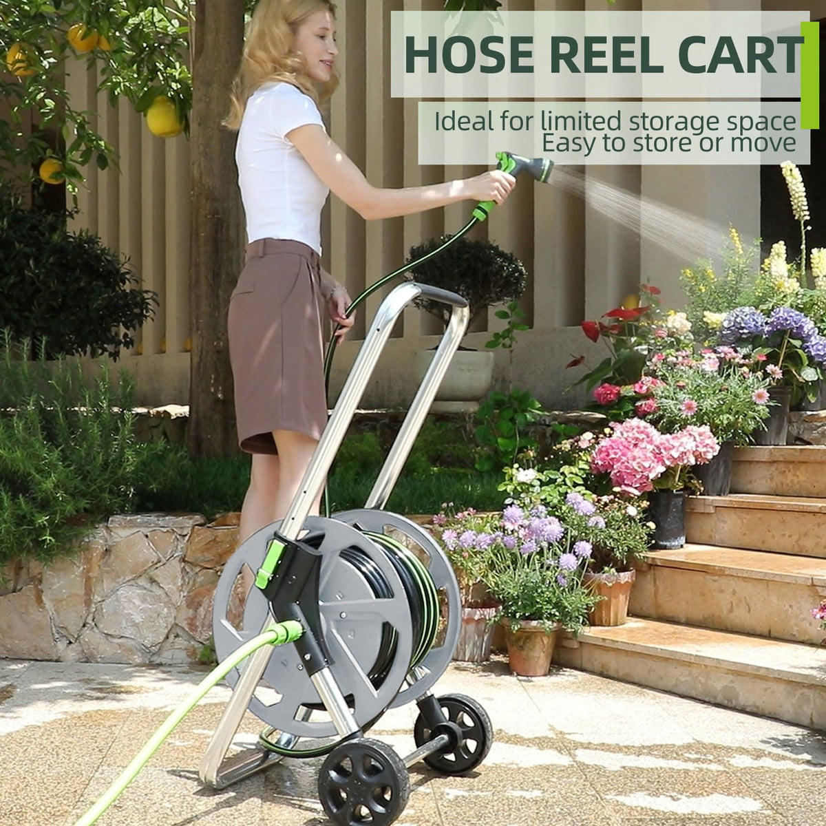 Garden Hose Reel Cart Q508432