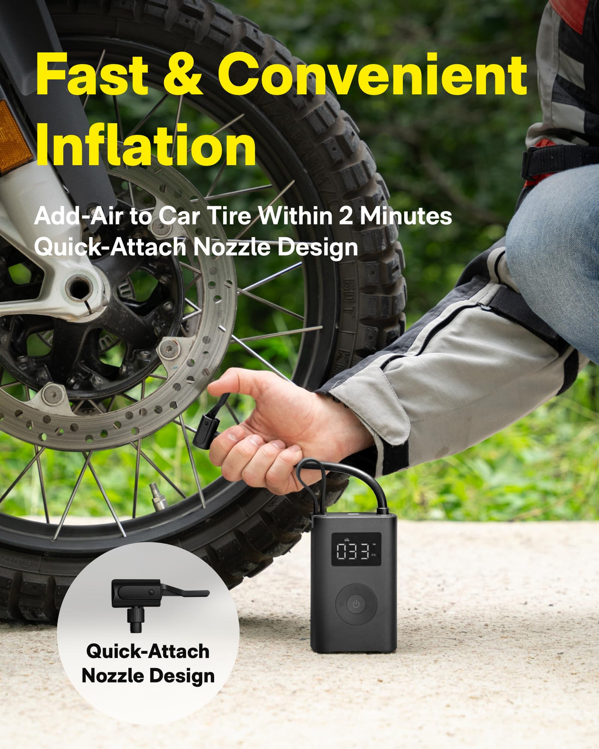 Portable Air Compressor with Digital Pressure Gauge 150PSI R2888