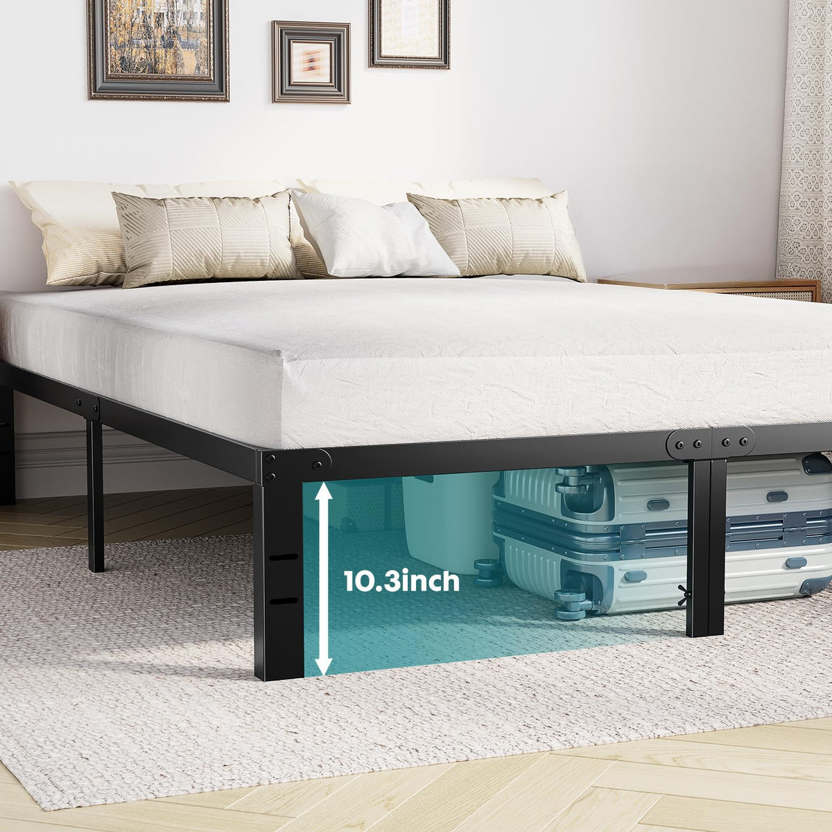Full 12 Inch Metal Platform Bed Frame D411