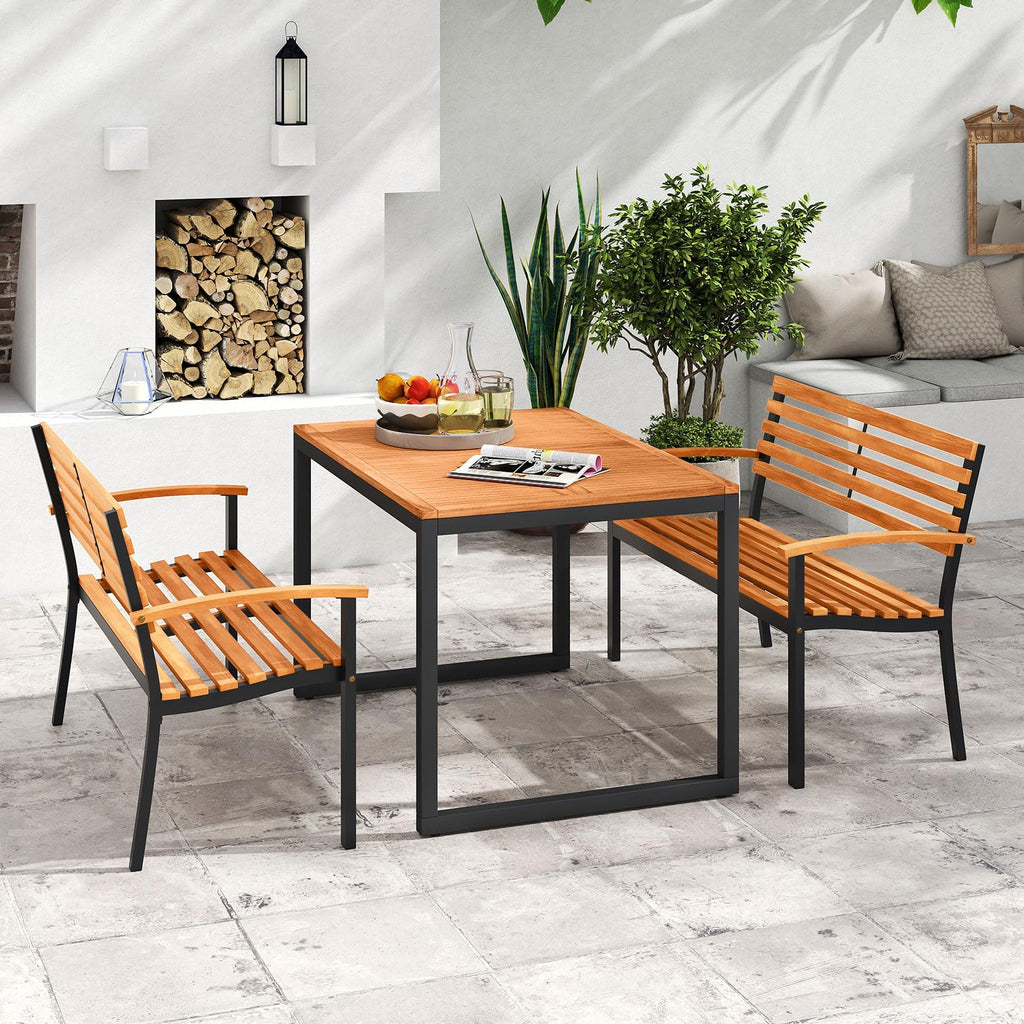 Acacia Wood 2-Person Outdoor Bench U9861
