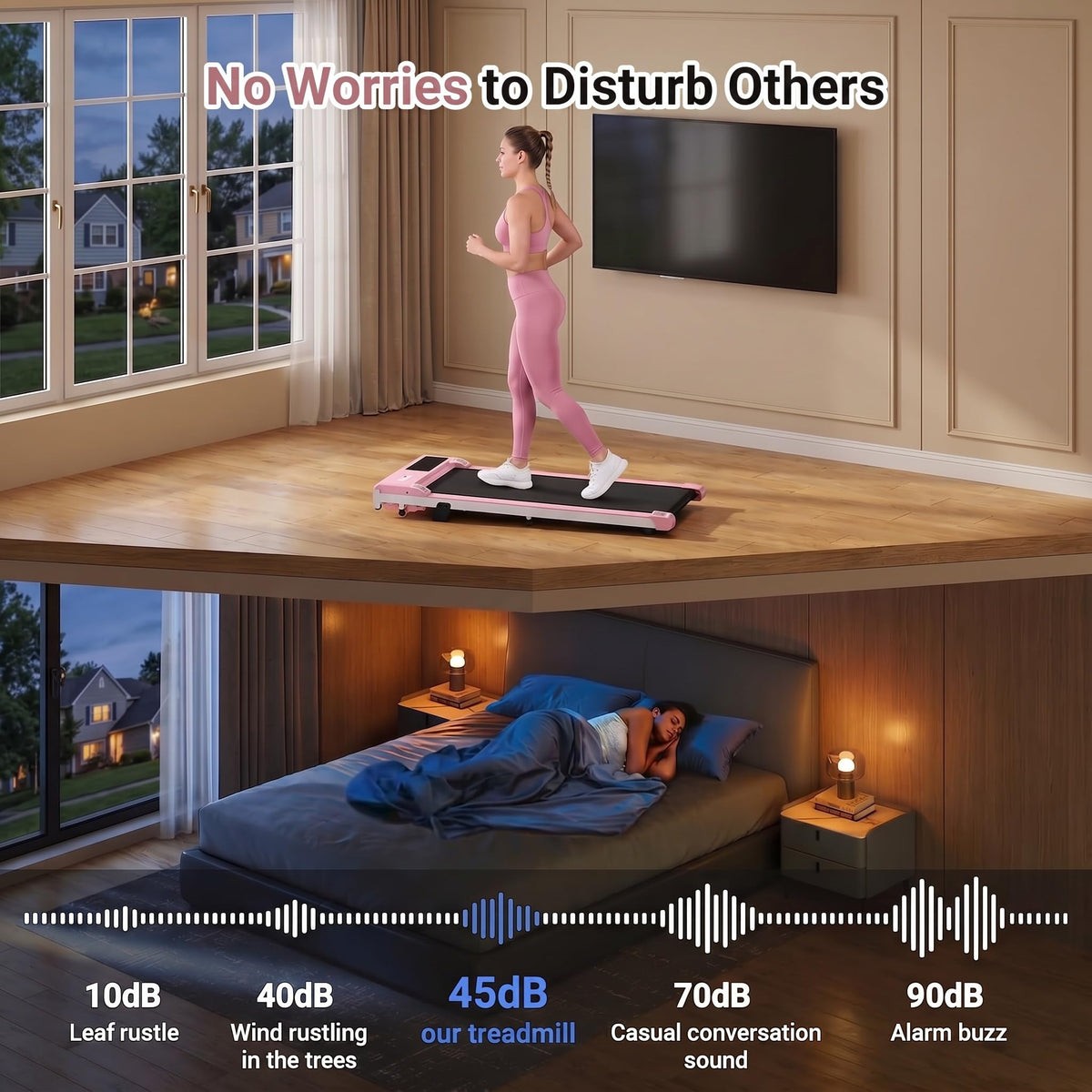 3.0HP Portable Under Desk Treadmill with Remote Control C699385
