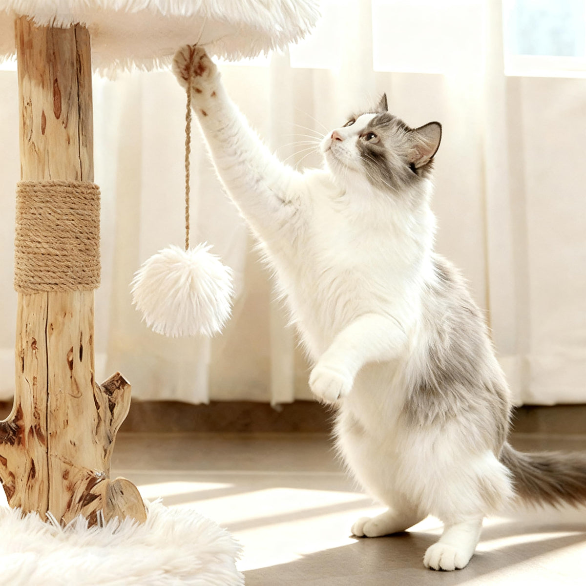 Modern Cat Tree Tower with Sisal Scratching Post J930