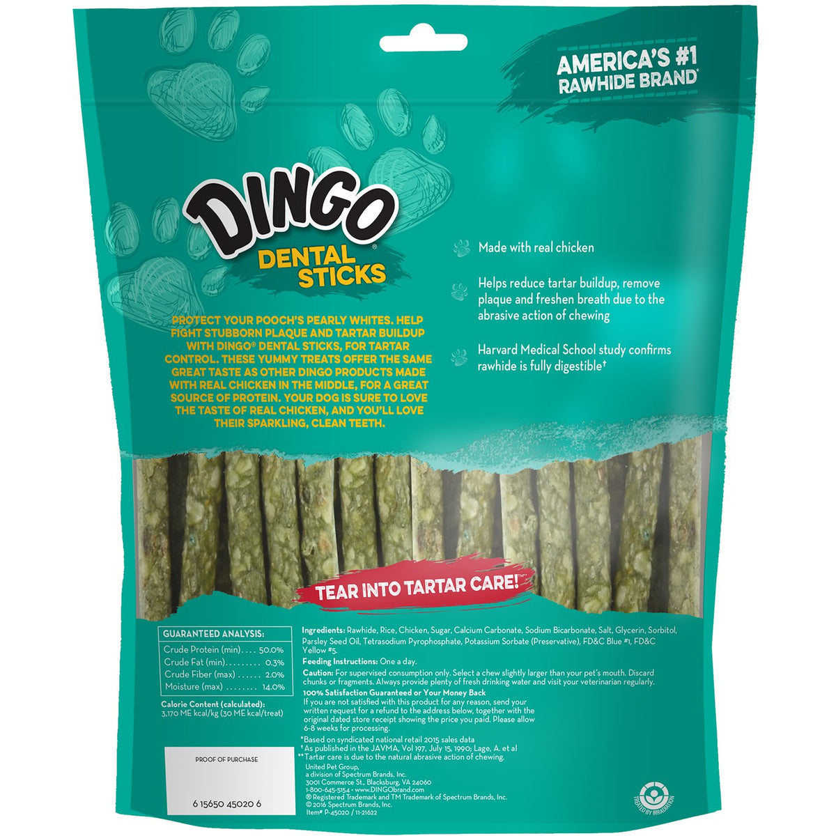 Chicken & Parsley Dental Sticks Dog Treats 48 Count A507221