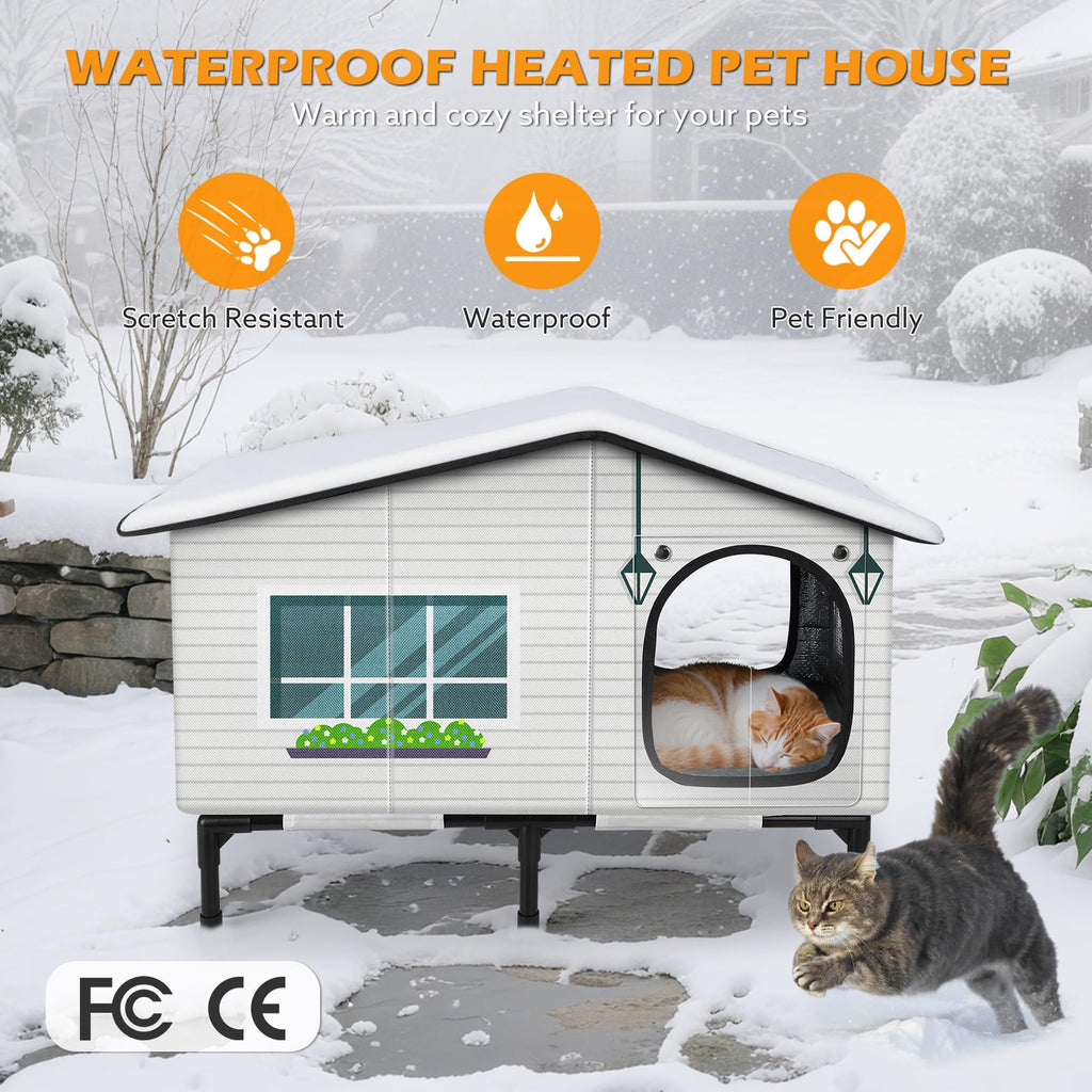 Weatherproof Heated Insulated Cat House J380