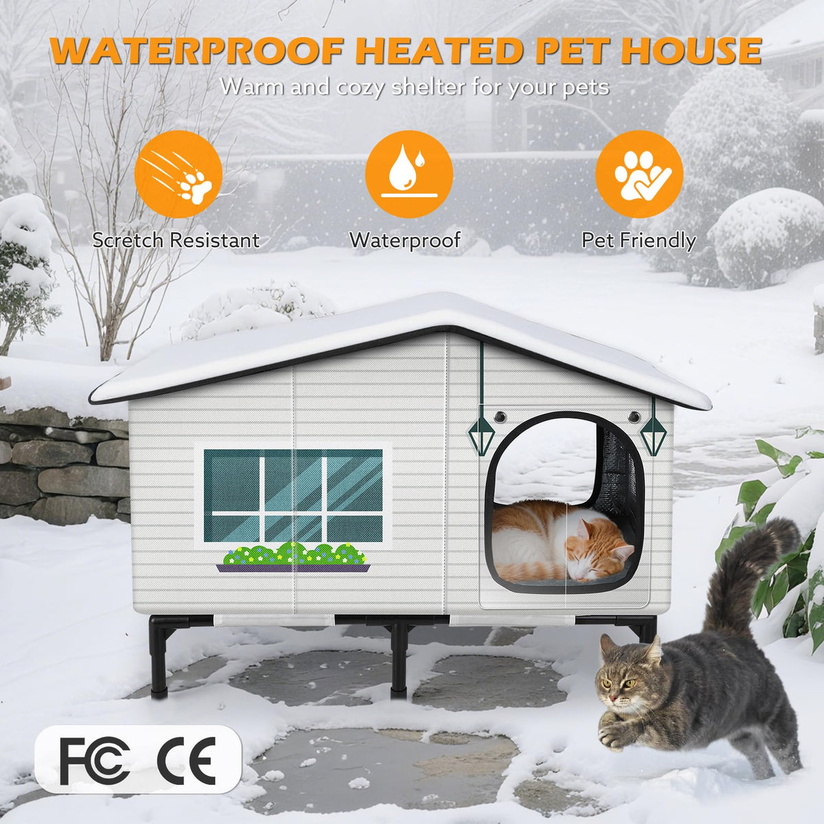 Weatherproof Heated Insulated Cat House J380