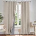Linen Blackout Curtains 84 Inches Long 2 Panels Set V151540