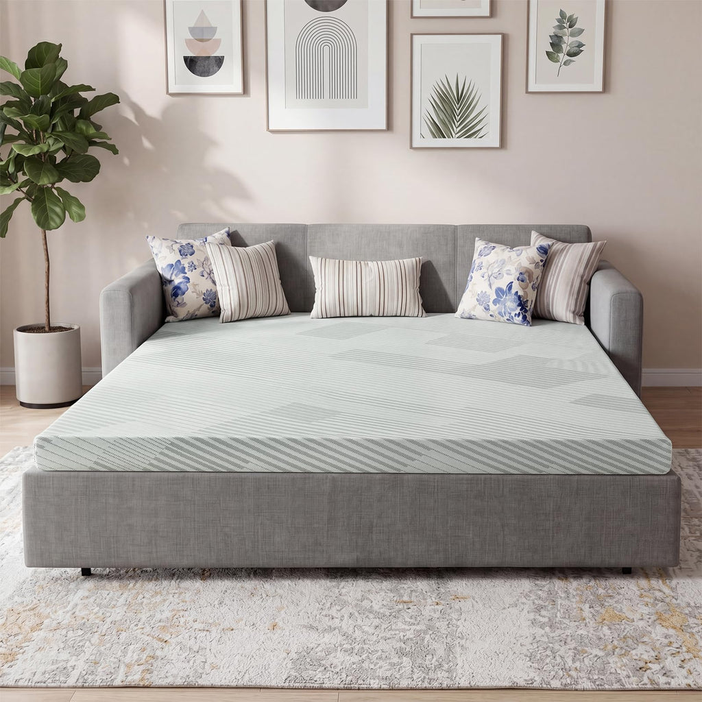 4 Inch Memory Foam Sofa Bed Mattress with Removable Washable Cover A743
