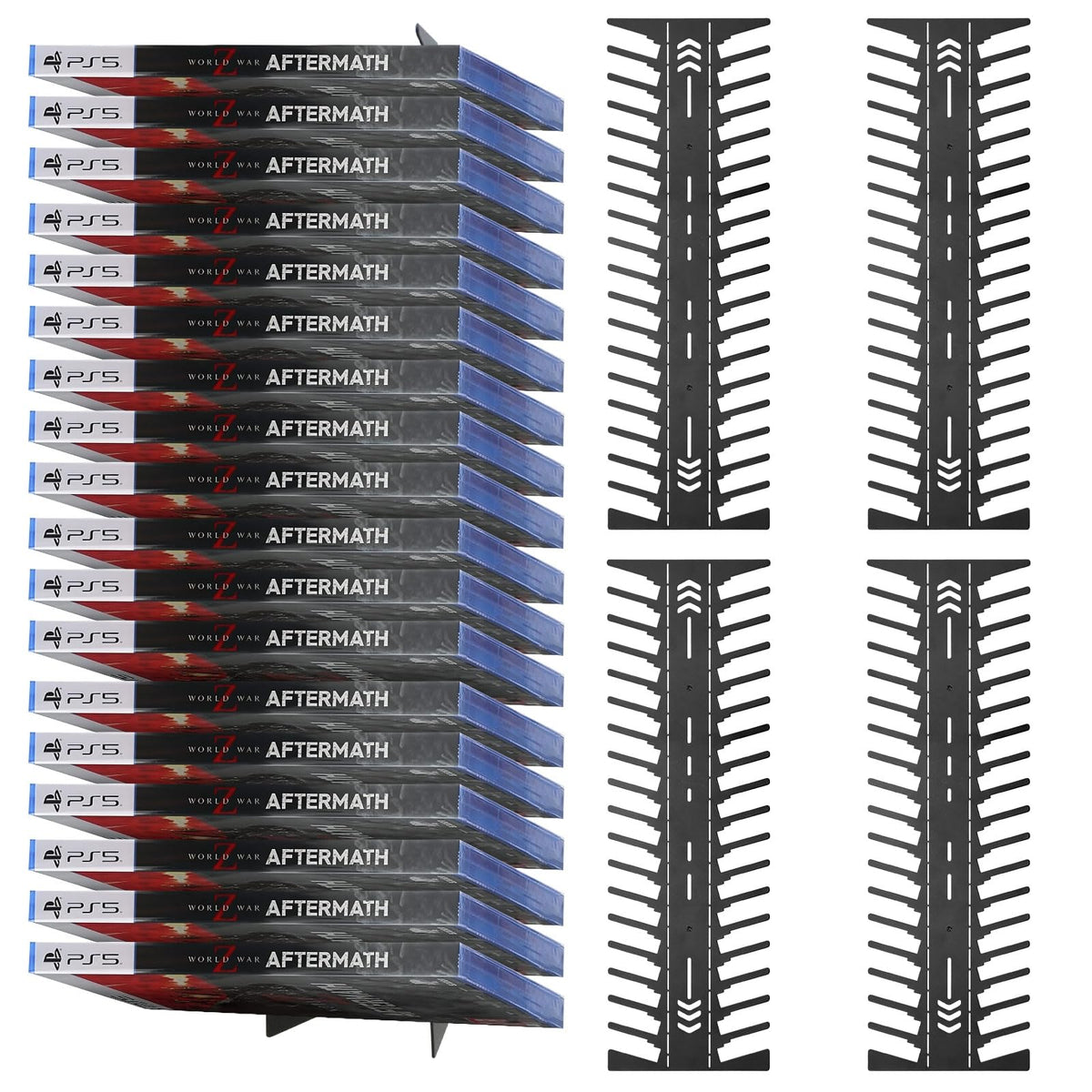 4-Pack Wall Mount Metal DVD Rack Holds 72 Games V469325