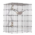 4-Tier Metal Wire Cat Cage with Hammock Ramp B559