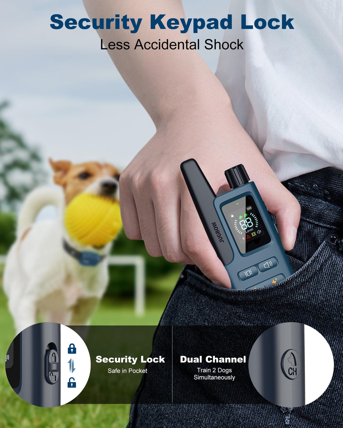 4500FT IPX8 Waterproof Rechargeable Dog Training Collar with Remote L28748