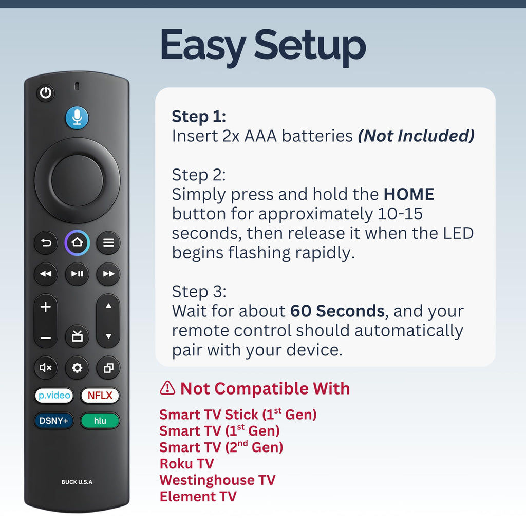 Replacement Voice Remote for Smart TVs, 1 Pack C622