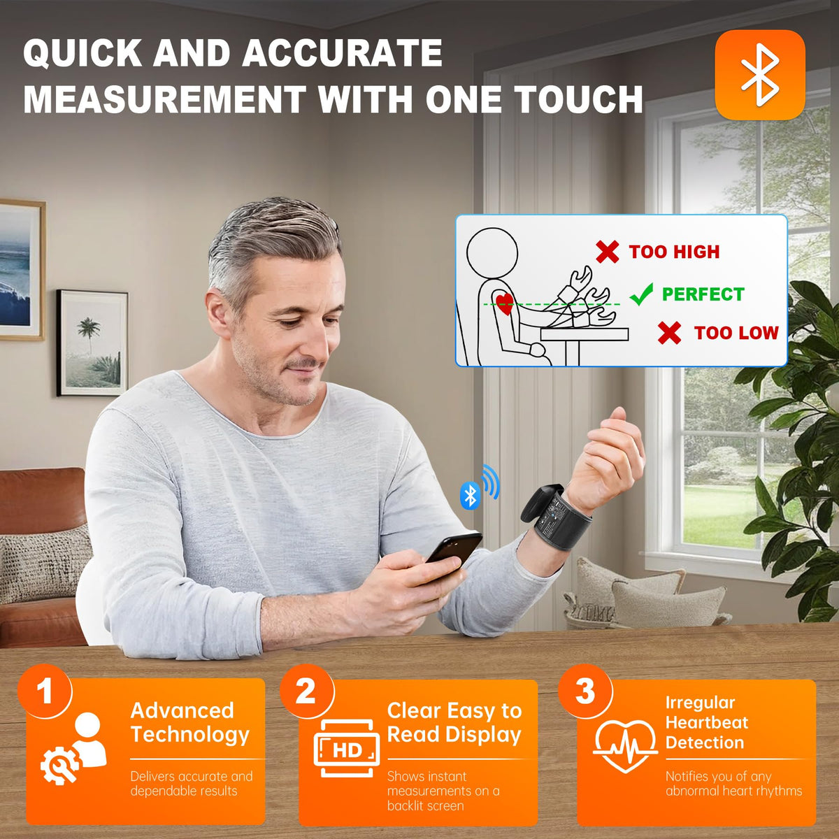 Blood Pressure Monitor Bluetooth with Carrying Case, Black H465322