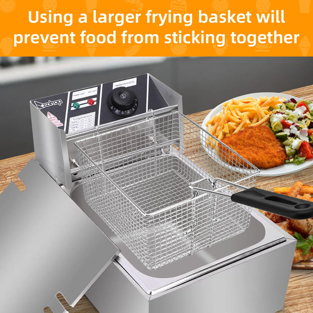 Electric Fryer Basket with Rubber Handle Grip, 2 Pcs J833028