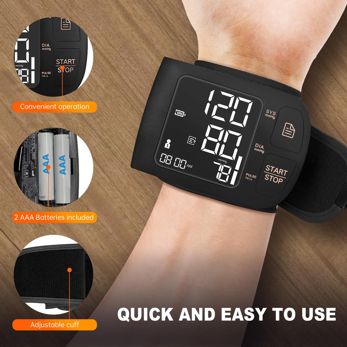 Blood Pressure Monitor Bluetooth with Carrying Case, Black H465322