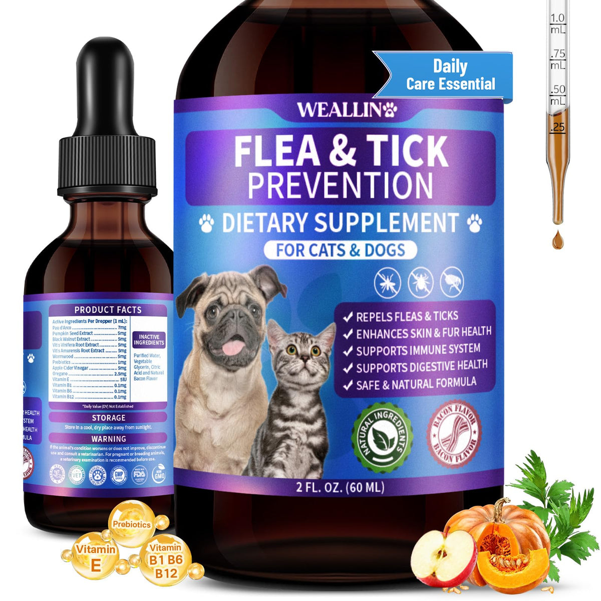 Flea and Tick Support for Dogs and Cats 60ml D54248