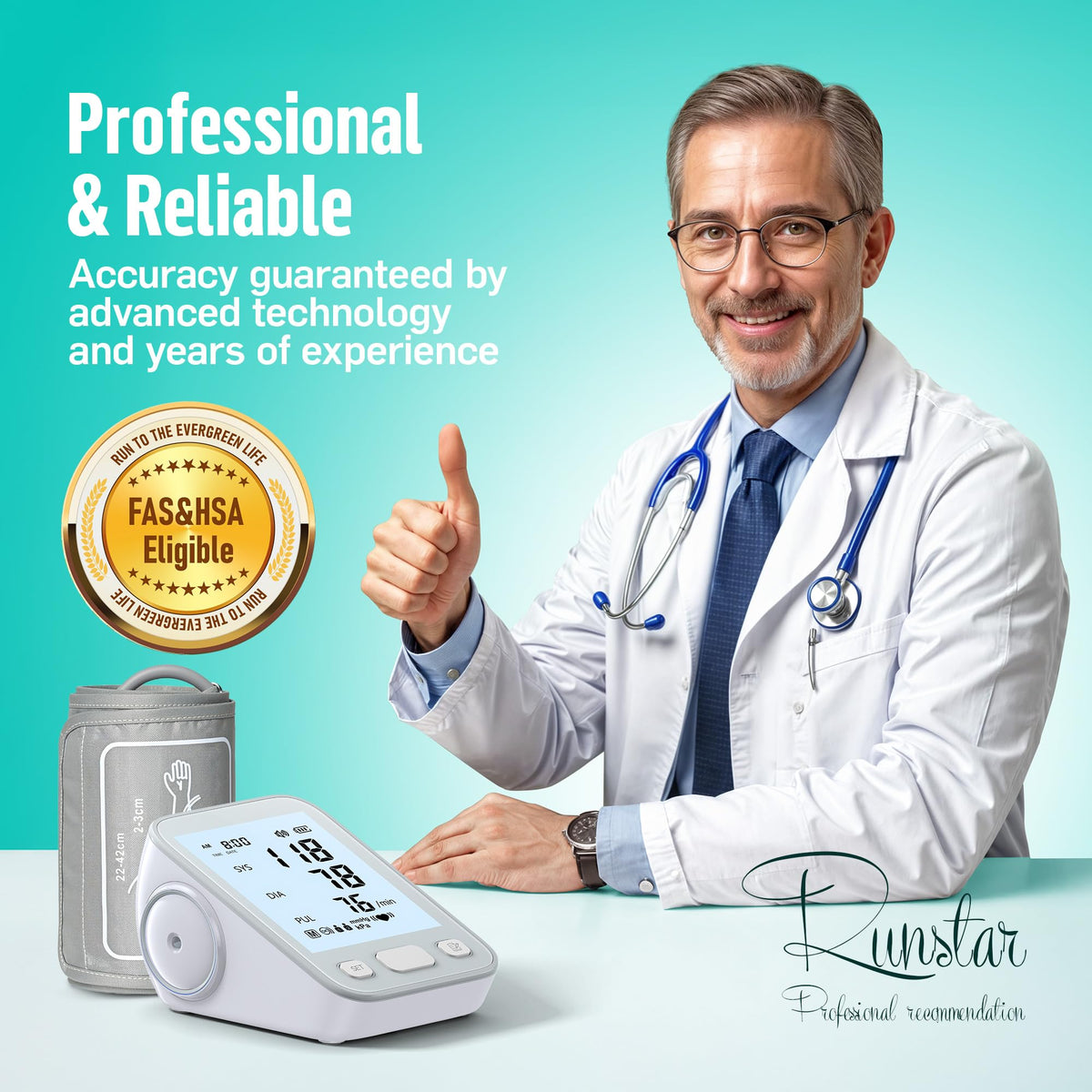 Upper Arm Blood Pressure Monitor with Wide Range Cuff, Grey N111