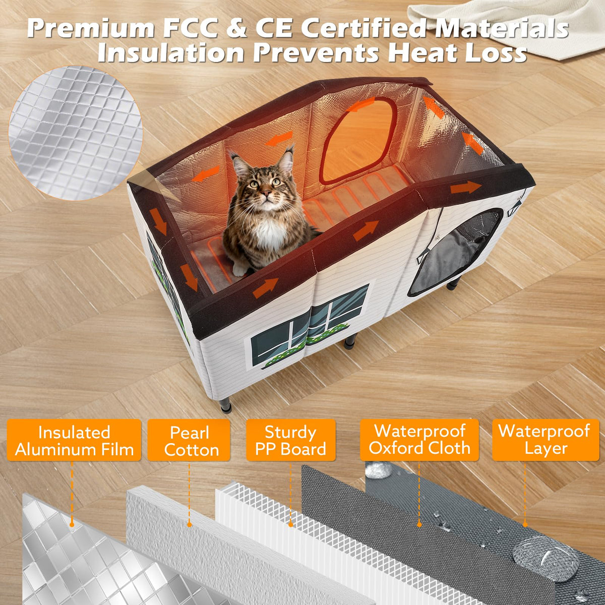 Weatherproof Heated Insulated Cat House J380