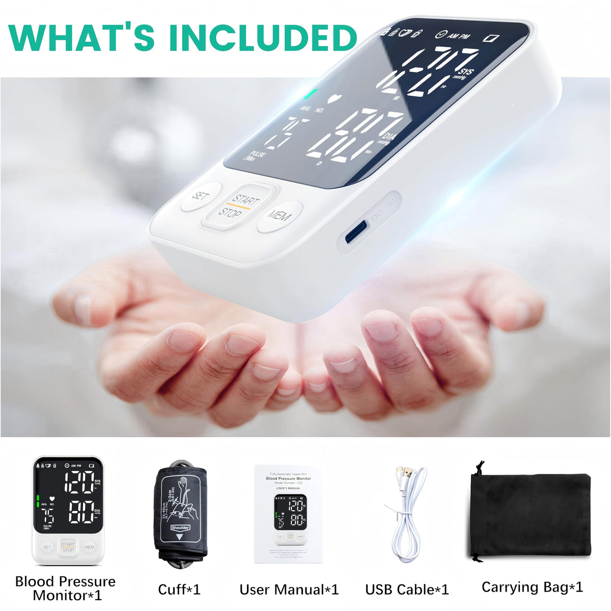 FDA Cleared Upper Arm Blood Pressure Monitor V38581